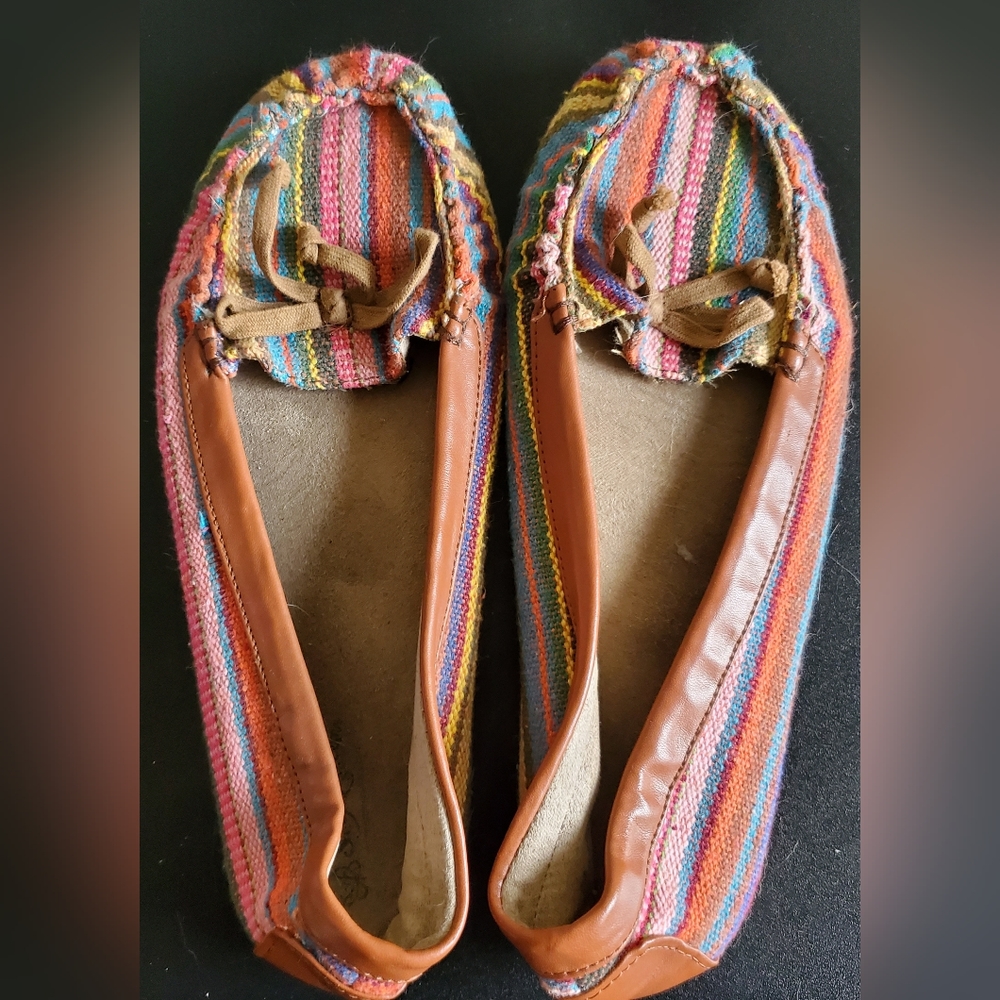 Self Esteem Rainbow striped flats